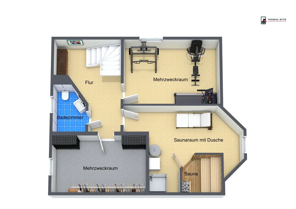 3D Grundriss Keller / Untergeschoss
