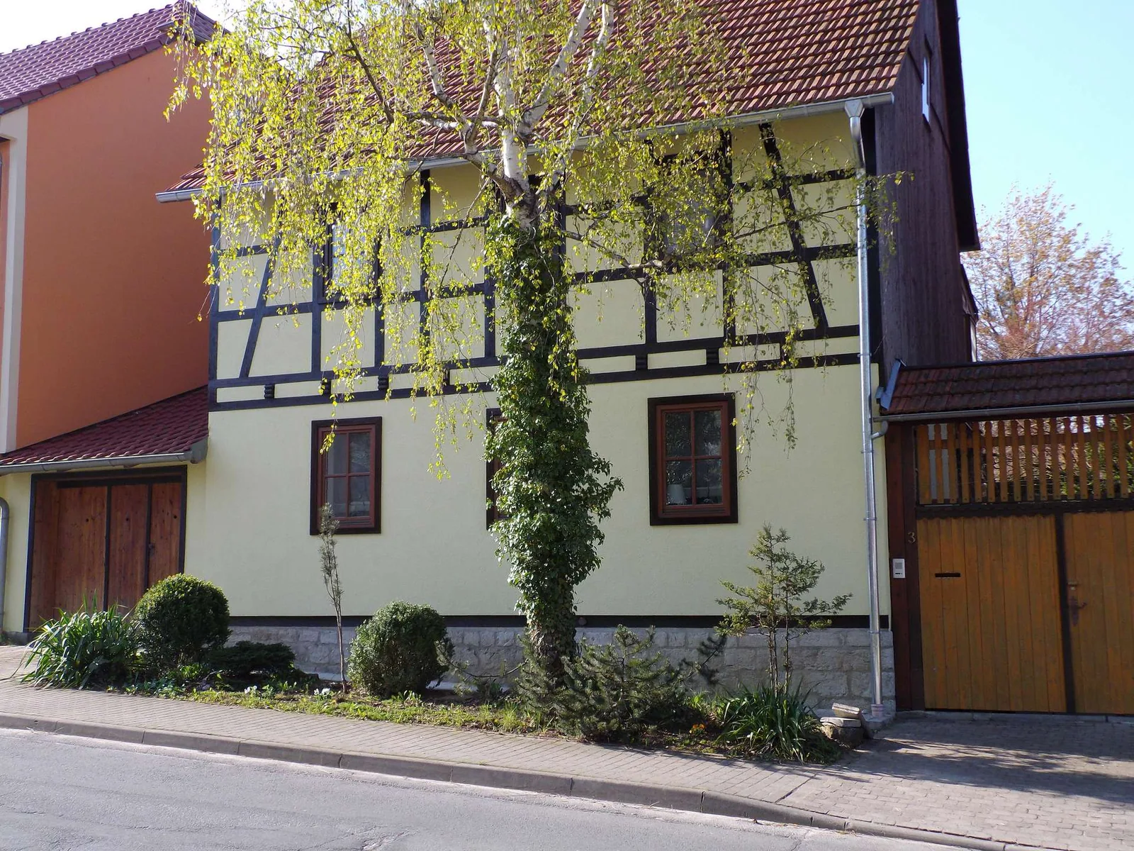Straßenansicht mit Garage (2)