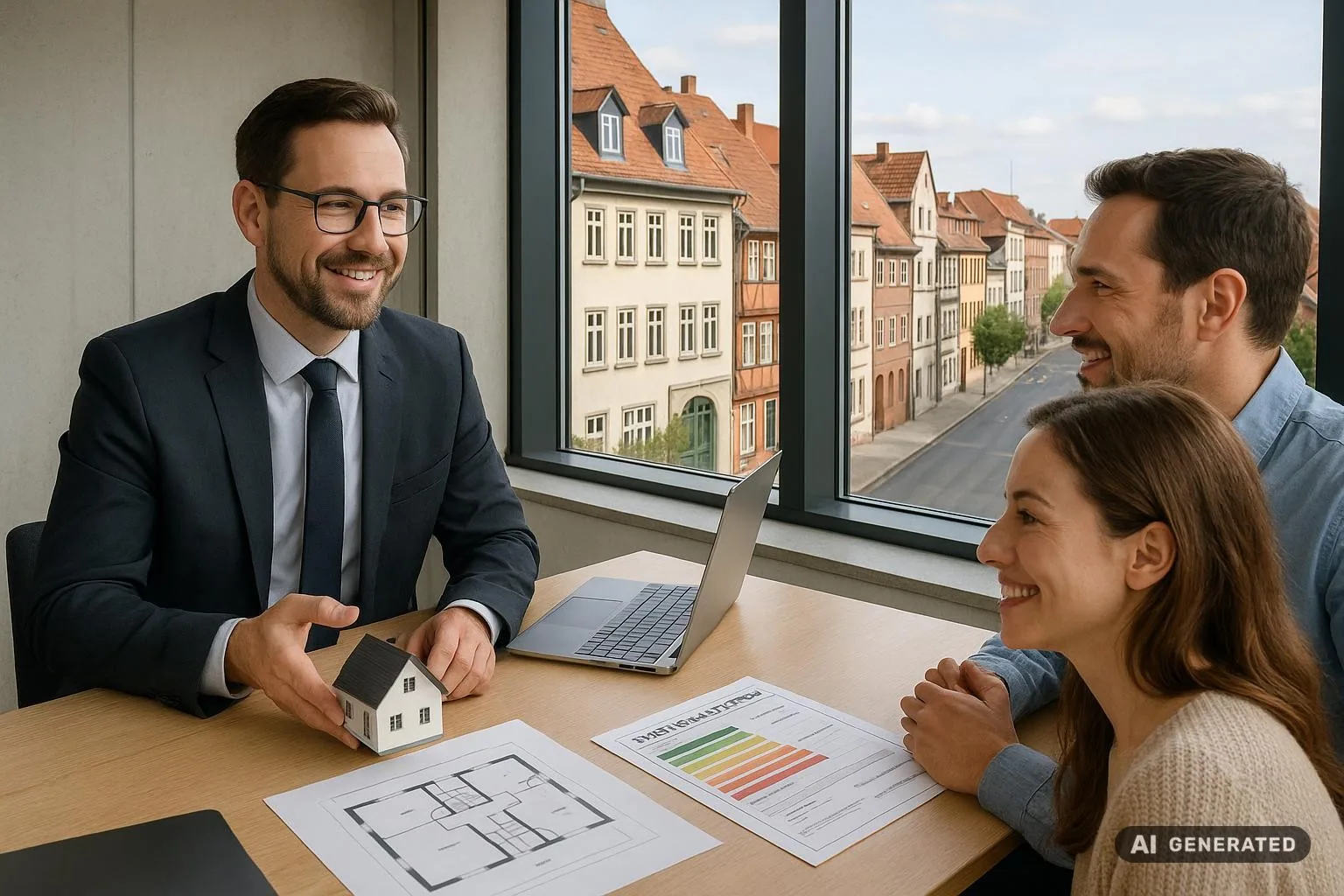 Erbschaftsimmobilie in Erfurt mit Immobilienmakler und Unterlagen
